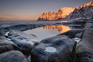 Norway Coastal Scenery Prints: The Devils Jaw (Devils Teeth) at sunset