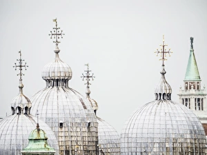 Europe Travel Guide Prints: The domes of the Basilica in St. Marks Square, Venice, UNESCO World Heritage Site