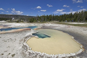Yellowstone National Park Geology Prints: Doublet Pool, Upper Geyser Basin, Yellowstone National Park, UNESCO World Heritage Site