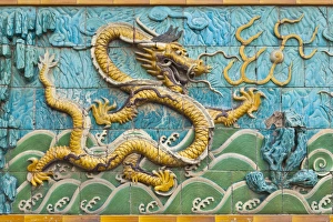 Prints of Detail of the Nine Dragons Screen, Palace of Tranquility and Longevity, Forbidden City, Beijing, China, Asia Images Dated 2011 September: Detail of the Nine Dragons Screen, Forbidden City Print