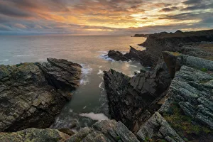 UK Coastal Landscapes Prints: Dramatic cliffs of the Anglesey Coast, Anglesey, North Wales, United Kingdom, Europe