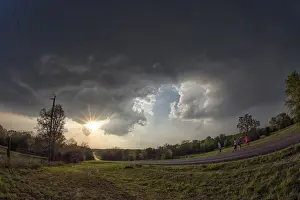 Dramatic Cloudscape Photography Prints: Dramatic cloud formations at the edge of an evening thunderstorm in rural Oklahoma