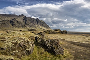 Polar Regions Travel Destination Prints: Dramatic cloud formations over landscape, near Vik Y Myrdal, South Iceland, Polar Regions