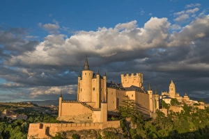 The dramatic fairy-tail towers of the Alcazar of Segovia, Castilla y Leon, Spain, Europe The dramatic fairy-tail towers of the Alcazar of Segovia, Castilla y Leon, Spain, Europe