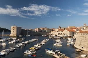 Dubrovniks small boat harbor, Old Town, UNESCO World Heritage Site, Dubrovnik, Croatia Dubrovniks small boat harbor, Old Town, UNESCO World Heritage Site, Dubrovnik, Croatia
