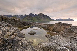 Scandinavian Coast Photography Prints: Dusk over Flakstad