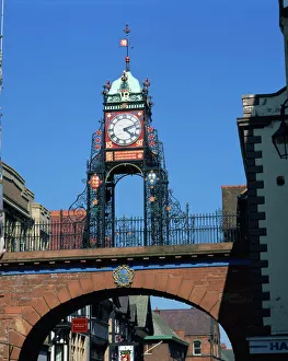 UK Landmarks Prints: The East Gate Clock, Chester, Cheshire, England, United Kingdom, Europe