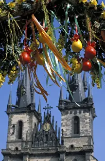 Czech Republic UNESCO Sites Prints: Easter gate decoration hanging from the Easter gate on Old Town Square