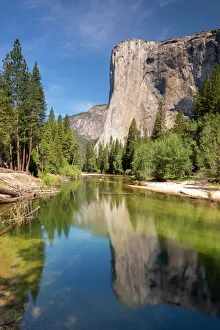 Yosemite Valley Scenic Views Prints: El Capitan reflected in the River Merced