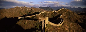 China UNESCO World Heritage Site Prints: Elevated panoramic view of the Jinshanling section, Great Wall of China
