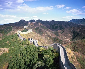 Prints of Elevated panoramic view of the Jinshanling section, Great Wall of China, UNESCO World Heritage Site, near Beijing, China, Asia Beijing Prints: Elevated Panoramic View Print of Jinshanling Great Wall Section