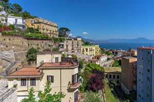 Mount Vesuvius Landscape Prints: Elevated view of Naples and Mount Vesuvius in the background