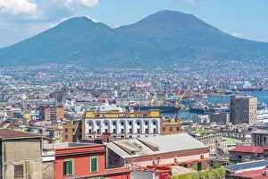 Mount Vesuvius Background Prints: Elevated view of Naples and Mount Vesuvius in the background