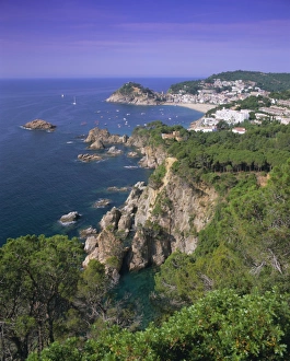 Tossa De Mar Prints: Elevated view towards Tossa de Mar