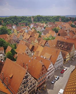 Bavarian Countryside Views Prints: Elevated view of the town