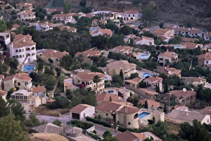 Valencia Spain Travel Photography Prints: Elevated view of villa development on hillside