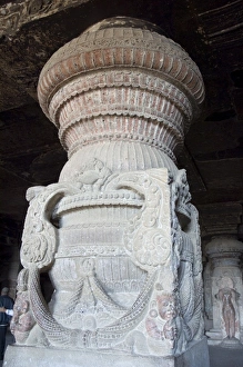 Ellora Caves Print, Rock-Cut Temple Complex