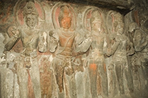 Ellora Caves Print, Rock-Cut Temple in India