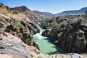 Epupa Falls on the Kunene River on the border between Angola and Namibia, Namibia, Africa Epupa Falls on the Kunene River on the border between Angola and Namibia, Namibia, Africa