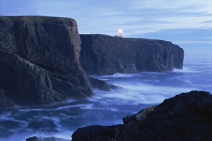 UK Ocean Views Prints: Eshaness basalt cliffs at dusk