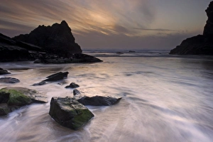 United Kingdom Nature Images Prints: Evening, Bedruthan Steps, Cornwall, England, United Kingdom, Europe