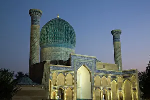 Central Asia Travel Destination Prints: Evening, Gur-E-Amir Complex (Mausoleum)