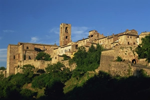 Sunset In Tuscany Italy Prints: Evening in the old town viewed from below