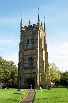 Prints of Evesham Abbey Bell Tower, Evesham, Worcestershire, United Kingdom, Europe Worcestershire Prints: Evesham Abbey Bell Tower Print