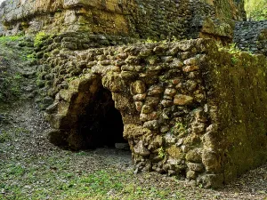 Prints of Exploring the ancient stone structures at Uaxactun Archaeological Site in Guatemala Guatemala Prints: Uaxactun Ancient Structures Print