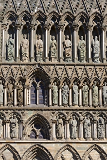 Detail of facade, Nidaros Cathedral, Trondheim, Sor-Trondelag, Norway, Scandinavia, Europe Detail of facade, Nidaros Cathedral, Trondheim, Sor-Trondelag, Norway, Scandinavia, Europe