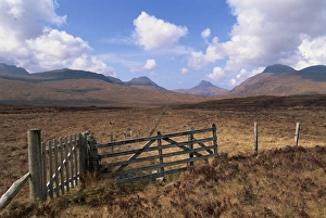 Great Britain Outdoor Photography Prints: Fence and gate with mountains beyond