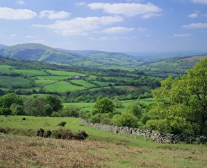 European Rural Views Prints: Fields in the valleys near Brecon