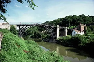 Prints of The first iron bridge, Ironbridge, UNESCO World Heritage Site, Shropshire, England, United Kingdom, Europe Shropshire Prints: Print of The First Iron Bridge in Shropshire, England