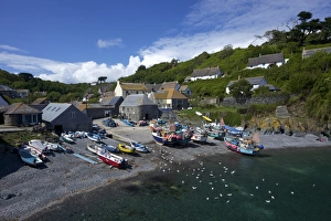 Fishing boats on the beach at Cadgwith, Lizard Peninsula, Cornwall, England Fishing boats on the beach at Cadgwith, Lizard Peninsula, Cornwall, England