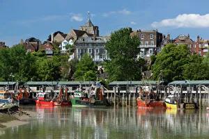 Prints of Fishing harbour on River Rother, old town, Rye, East Sussex England, United Kingdom, Europe East Sussex Prints: Rye Fishing Harbour Print, East Sussex, England