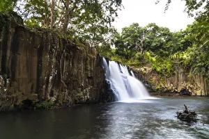 Flowing water of Rochester Falls, Souillac, South Mauritius, Indian Ocean, Africa Flowing water of Rochester Falls, Souillac, South Mauritius, Indian Ocean, Africa