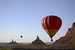Formations in Valley of the Gods with two hot air balloons Formations in Valley of the Gods with two hot air balloons