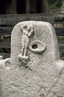 Archaeological Site In Europe Prints: Detail of fountain