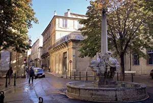 Fountain of the Four Dolphins, Aix-en-Provence, Bouches-du-Rhone, Provence Fountain of the Four Dolphins, Aix-en-Provence, Bouches-du-Rhone, Provence