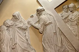 Fourth Station of the Cross, Jesus meets his mother. St Fourth Station of the Cross, Jesus meets his mother. St