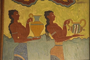 Prints of Fresco detail, Knossos, Crete, Greece, Europe Ancient Greek Architecture Prints: Knossos Palace Fresco Print