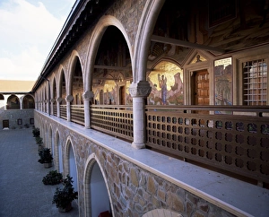 Frescoes in Byzantine tradition in Greek Orthodox monastery, Kykko Monastery Frescoes in Byzantine tradition in Greek Orthodox monastery, Kykko Monastery