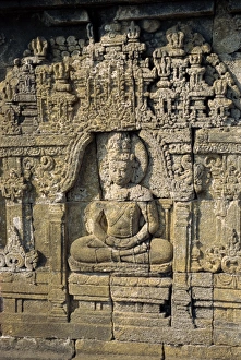 Buddhist Temple Design Prints: Detail of frieze carving