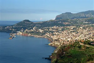 Prints of Funchal, Madeira, Portugal, Atlantic, Europe Portugal Prints: Funchal Print - Aerial View of Madeira, Portugal