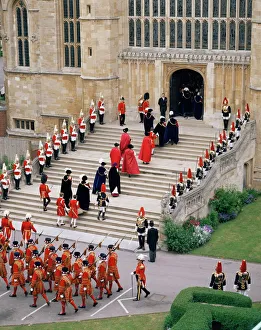 Garter ceremony, St. Georges Chapel, Windsor Castle, Berkshire, England Garter ceremony, St. Georges Chapel, Windsor Castle, Berkshire, England