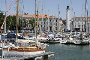 European Harbors Prints: General view of the Yatch basin and lighthouse, La Rochelle, Charente-Maritime