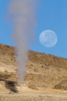Geysers under a full moon in the Eduardo Avaroa Andean Fauna National Reserve Geysers under a full moon in the Eduardo Avaroa Andean Fauna National Reserve