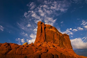 Giant rock in the late afternoon light on top of a plateau near Moab, Utah Giant rock in the late afternoon light on top of a plateau near Moab, Utah