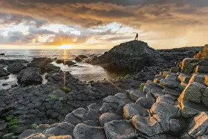 Giants Causeway Print at Sunset