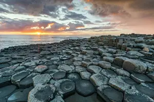 Giants Causeway Print at Sunset